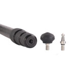 Leofoto LS-324C Tripod detail van statiefvoet met verwisselbare rubberdop en stalen spike.