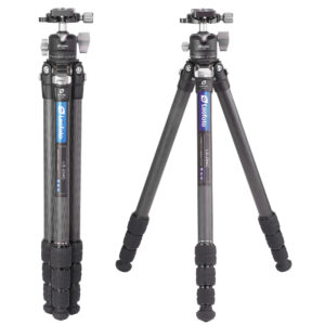 Leofoto LS-254C Tripod carbon Ranger set met twee hoogtestanden en gemonteerde LH-30 kogelkop.