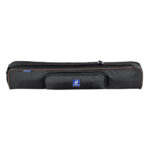 Leofoto LY-224C Tripod zwarte gevoerde transporttas met rits en handgrepen op witte achtergrond.