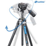 Leofoto LO-224CS Tripod close-up van halfronde schaal met montageplaat en ingebouwde libel voor nauwkeurige nivellering.