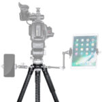 Leofoto LVM-324C Tripod uitgeklapt statief in staande positie met videokop gemonteerd