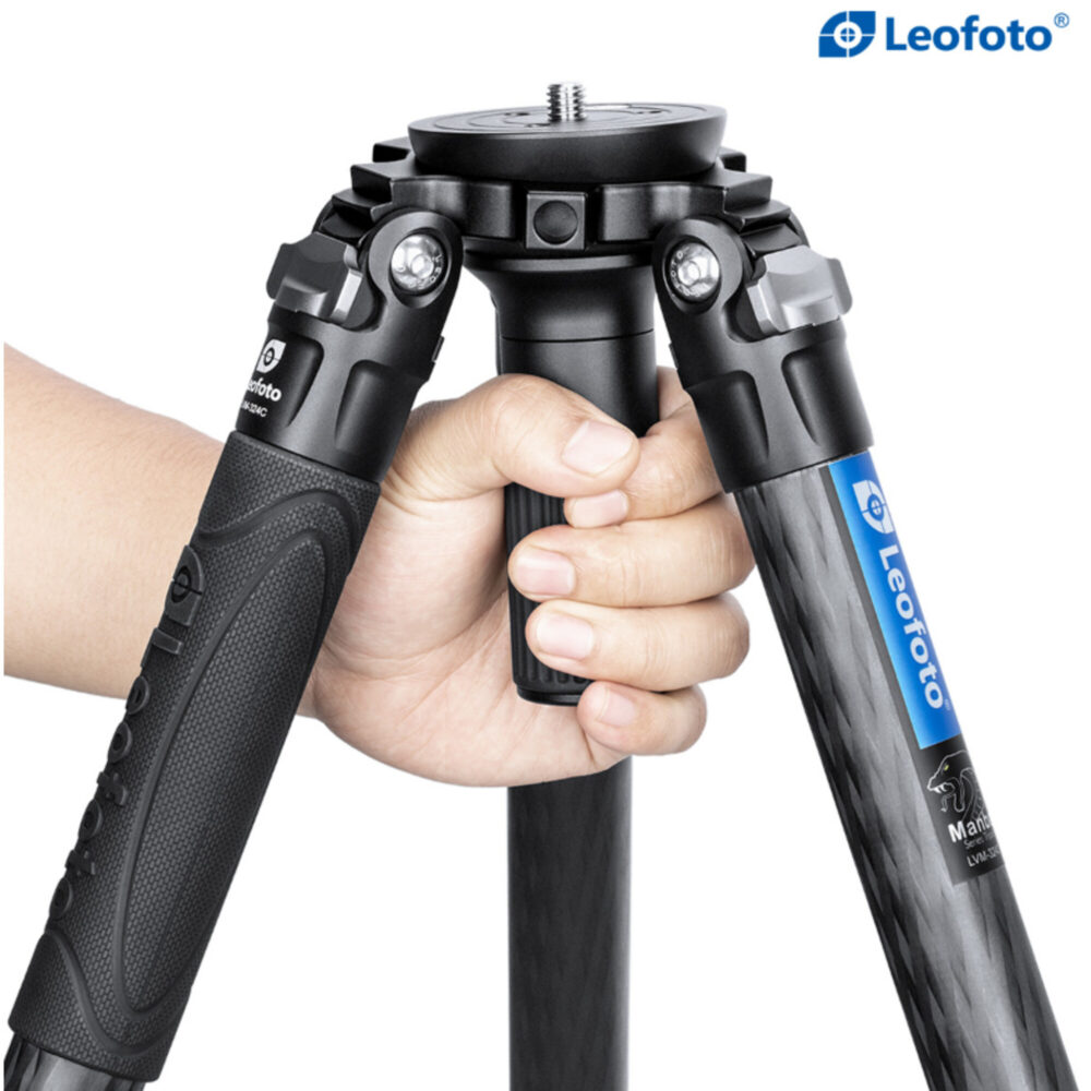 Leofoto LVM-324C Tripod detail van halbschaal met centrale opening en bevestigingspunten