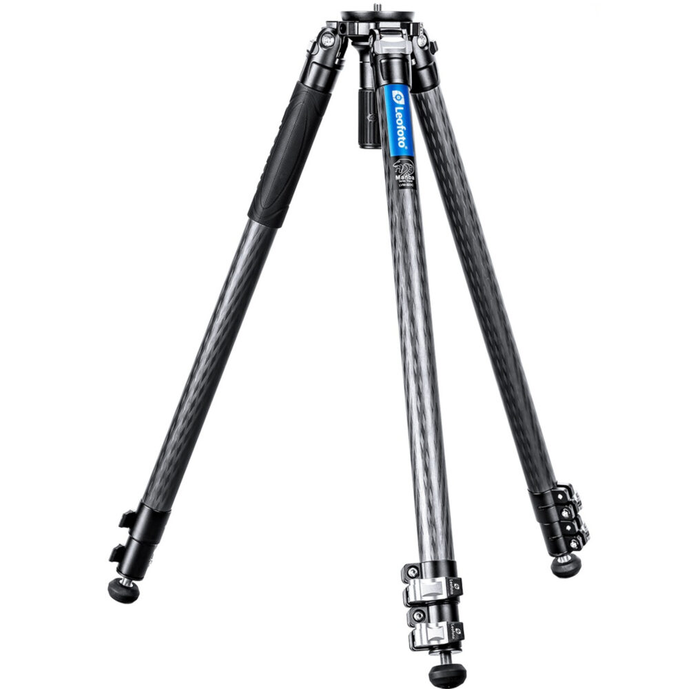 Leofoto LVM-323C Tripod detail van statiefpoten met rubbervoet en spike-combinatie