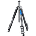 Leofoto LV-284C Tripod uitgeklapt statief in staande positie met middenszuil