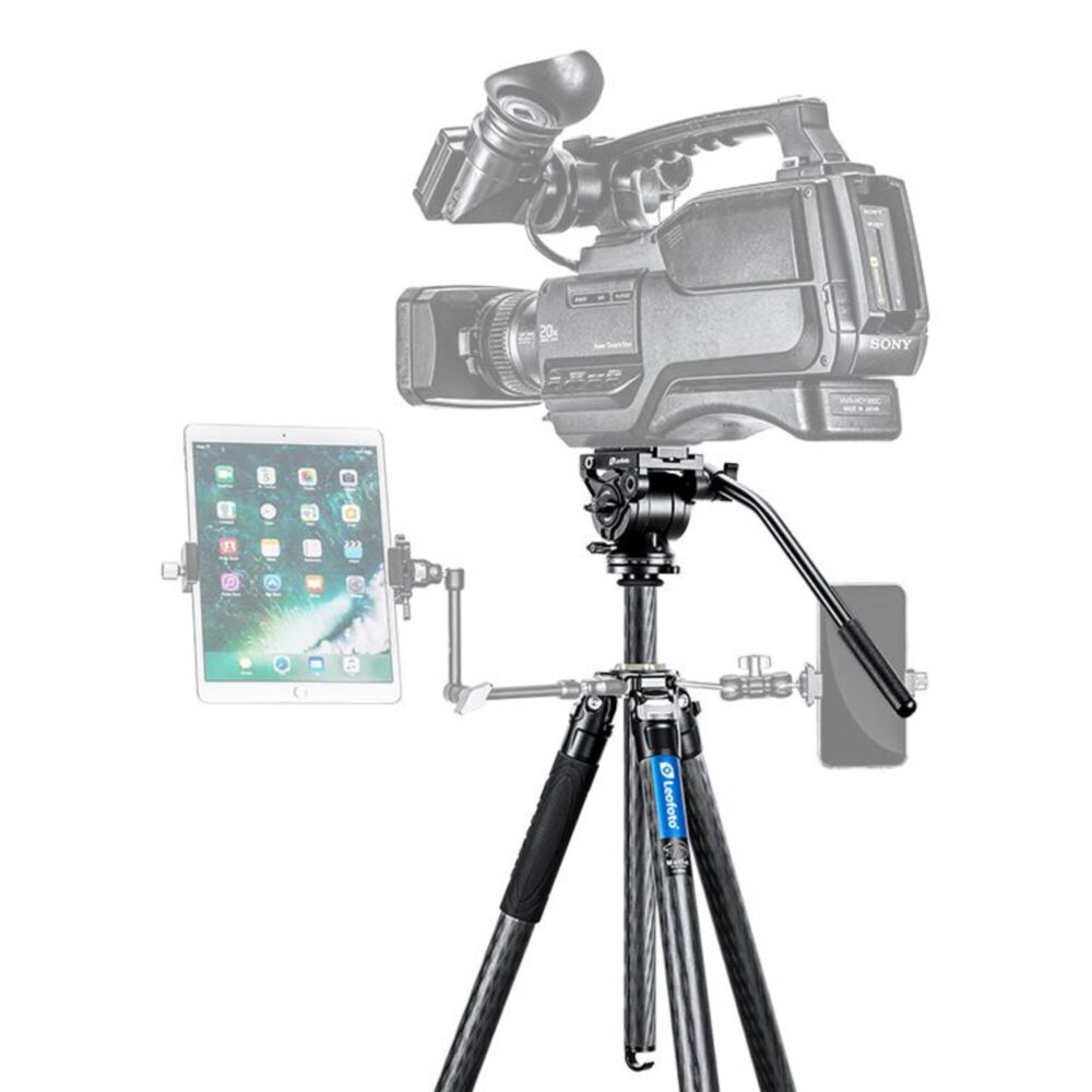 Leofoto LV-284C Tripod productoverzicht met accessoires en opstelling voor video