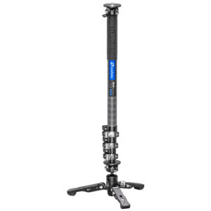 Leofoto MV-324CL Monopod productfoto van carbon monopod met VD-03 voet en klemvergrendelingen