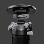 Leofoto MV-324CL Monopod close-up van videoneiger bovenkant en draaiplateau