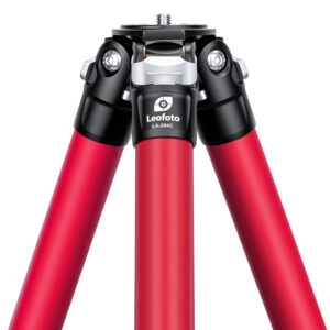 Leofoto LA-284C Tripod close-up van statiefschouder en pootaanzet in rood/zwart