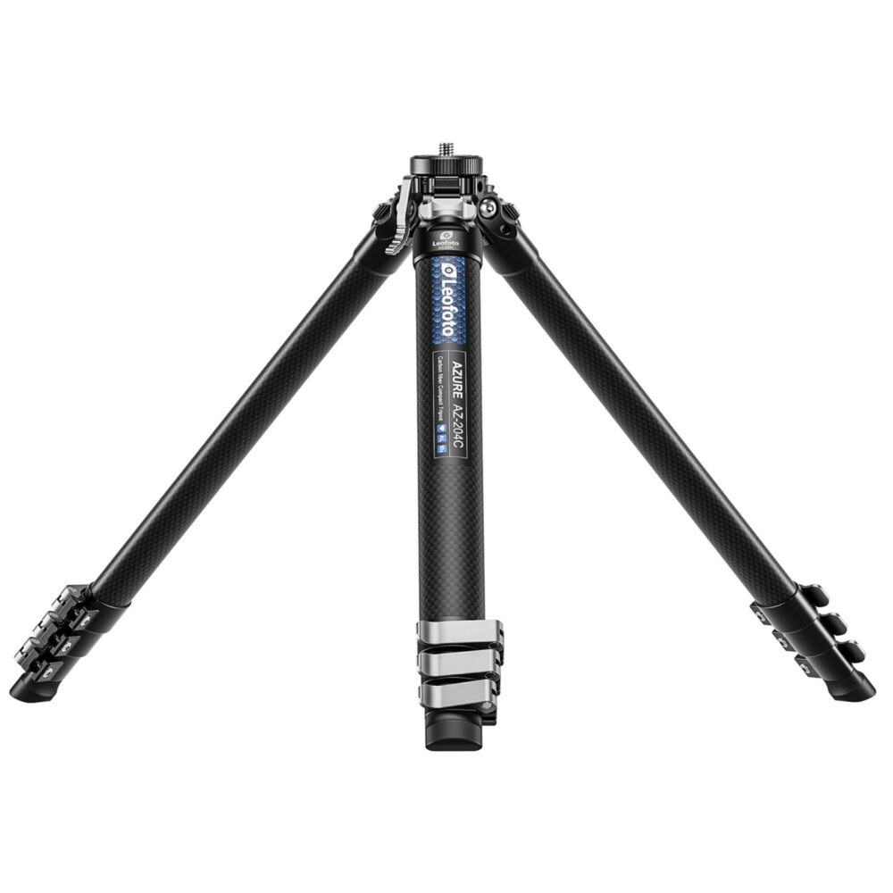 Leofoto AZ-204C Tripod in lage macrostand met wijd gespreide poten