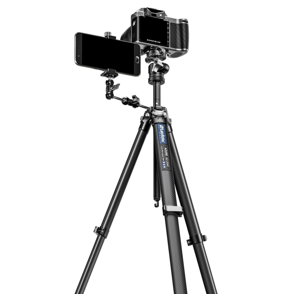 Leofoto AZ-204C Tripod volledig opgesteld in gebruiksklare positie