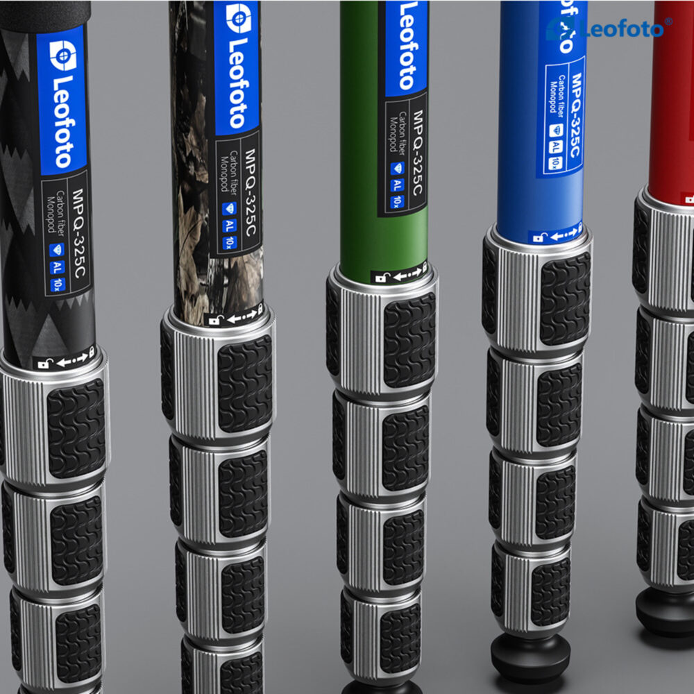 Leofoto MPQ-325C Monopod close-up van waterdichte klemmen en pootsecties