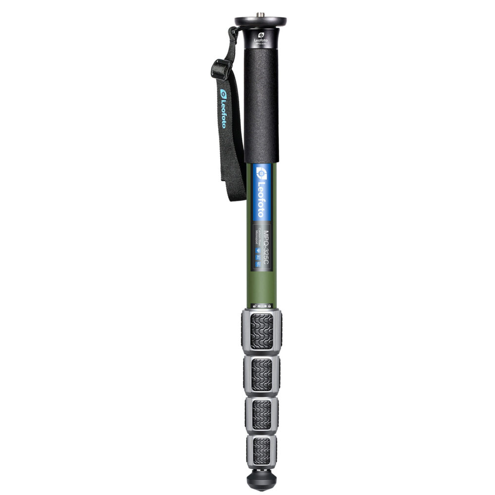 Leofoto MPQ-325C Monopod olijfgroen carbon eenbeinstatief volledig uitgeschoven