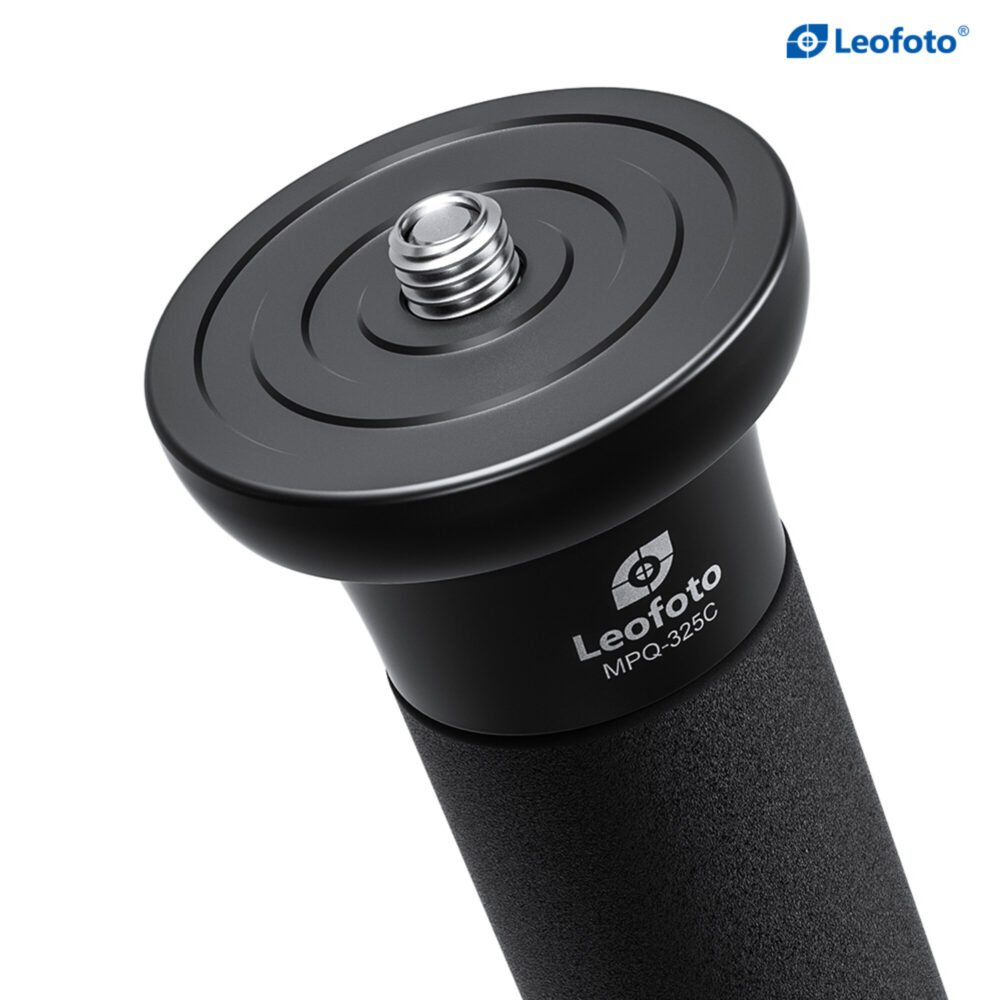 Leofoto MPQ-325C Monopod close-up van topplaat met schroefdraad aansluiting
