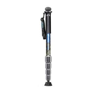 Leofoto Carbon Monopod camouflage carbon eenbeenstatief met polsriem en draaivergrendelingen