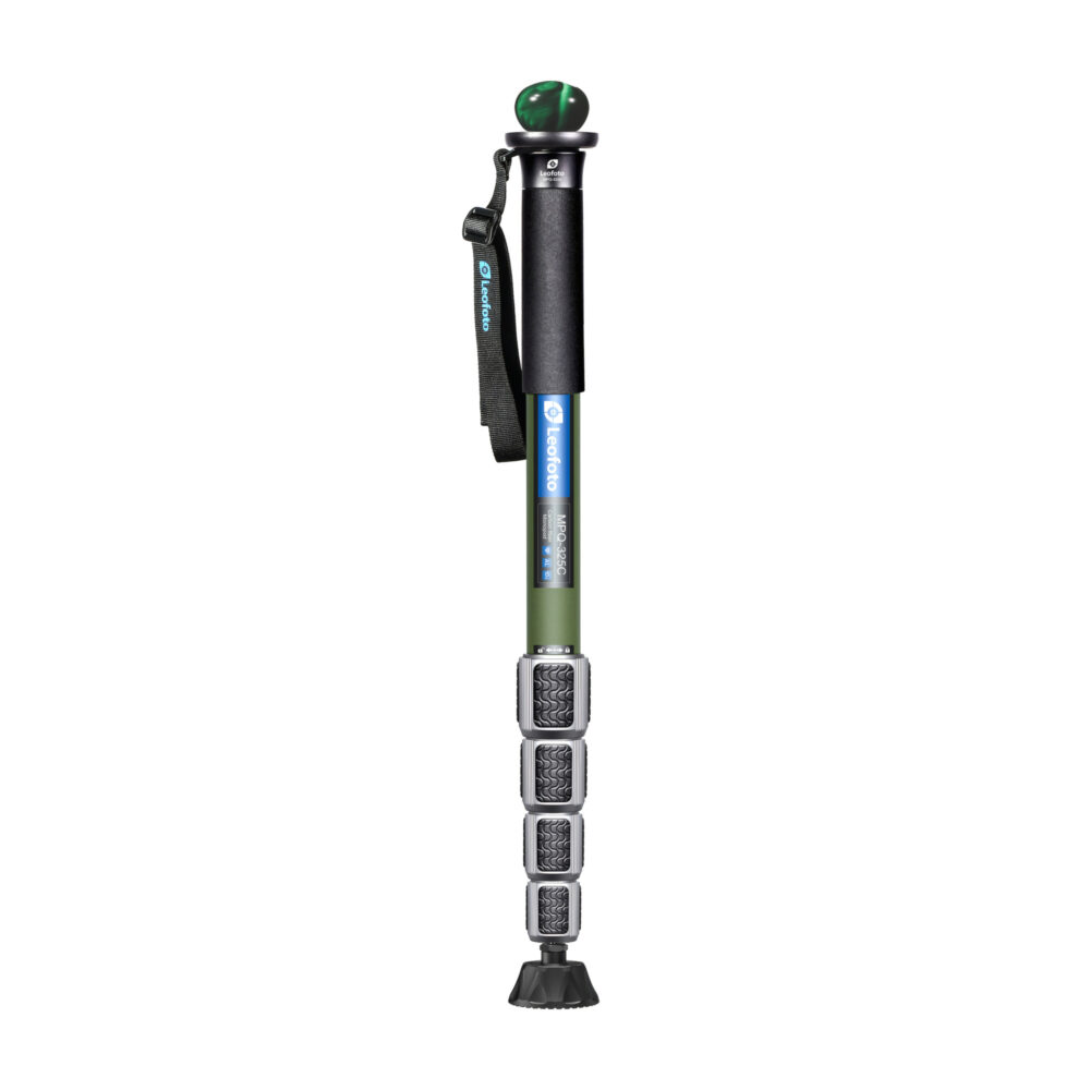 Leofoto MPQ-325C Monopod olijfgroen carbon eenbeenstatief met polsriem en draaivergrendelingen