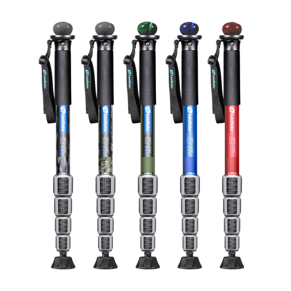 Leofoto MPQ-325C Monopod overzicht van kleurvarianten van de MPQ-325C serie