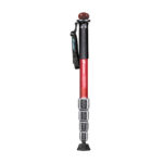 Leofoto MPQ-325C Monopod rood carbon eenbeenstatief met polsriem en draaivergrendelingen