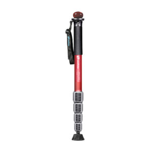 Leofoto MPQ-325C Monopod rood carbon eenbeenstatief met polsriem en draaivergrendelingen