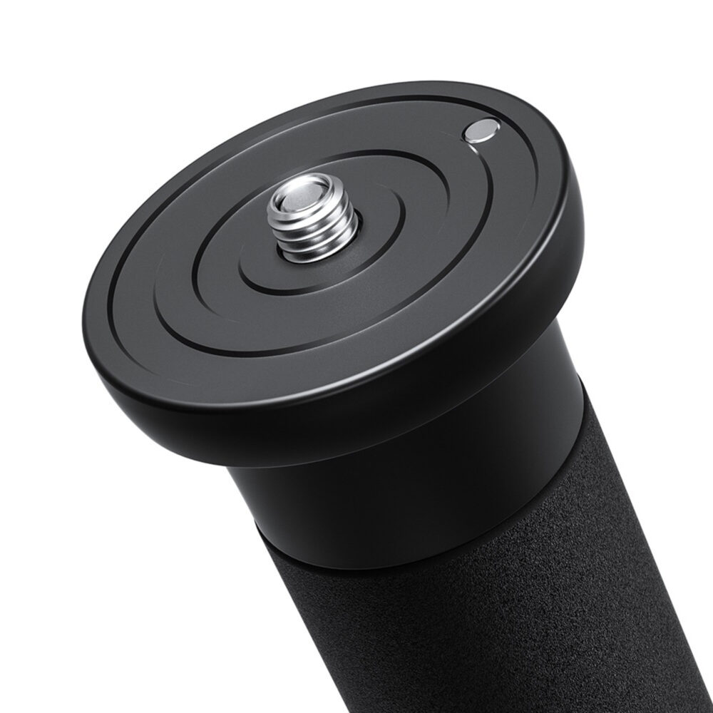 Leofoto MPQ-404C Monopod bovenaanzicht van montageplatform met 1/4- en 3/8-schroefdraad