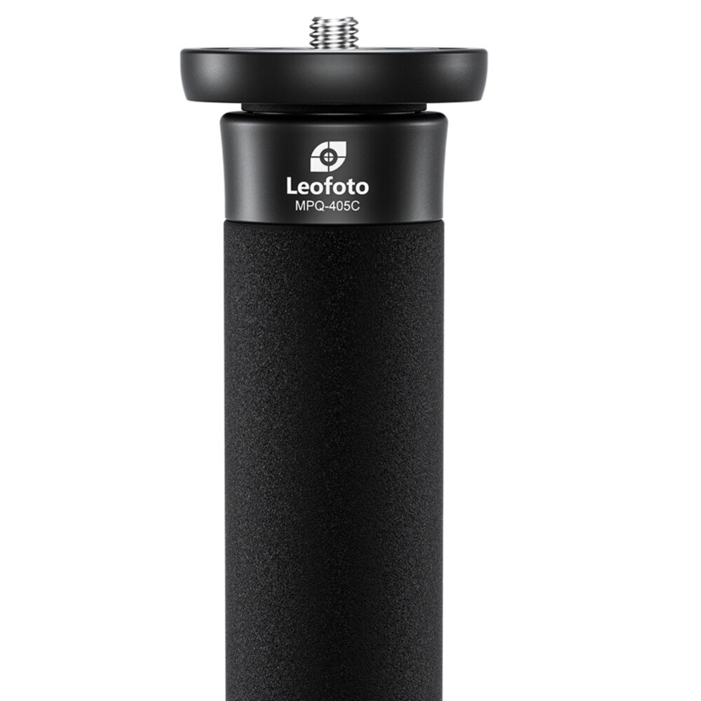 Leofoto MPQ-405C Monopod detail van de bovenste sectie met Leofoto-kop