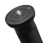 Leofoto MPQ-405C Monopod bovenaanzicht van montageplatform met 1/4- en 3/8-schroefdraad