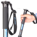 Leofoto MP-285C Monopod close-up van handgreep, polsriem en bovenplatform