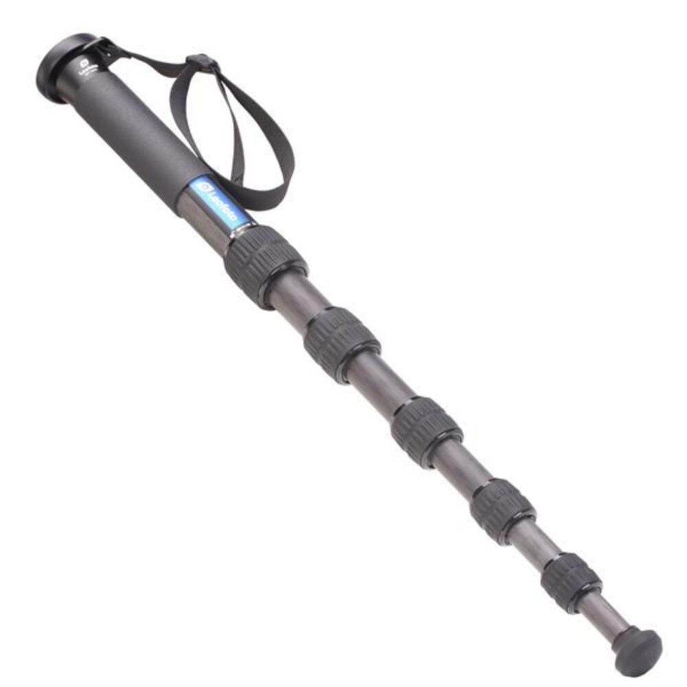 Leofoto MP-326C Monopod volledig uitgeschoven aanzicht met twist-lock vergrendelingen