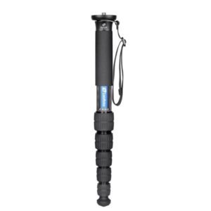 Leofoto MP-366C Monopod volledig aanzicht met foam handgreep en polsriem