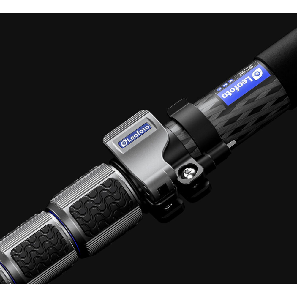 Leofoto MPC-326C Monopod close-up van klemhendel op de bovenste vergrendeling