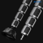 Leofoto MPC-326C Monopod detail van carbon secties met antislip gripzones