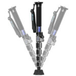 Leofoto MPC-326C Monopod overzicht van kantelbereik van de voet in meerdere posities