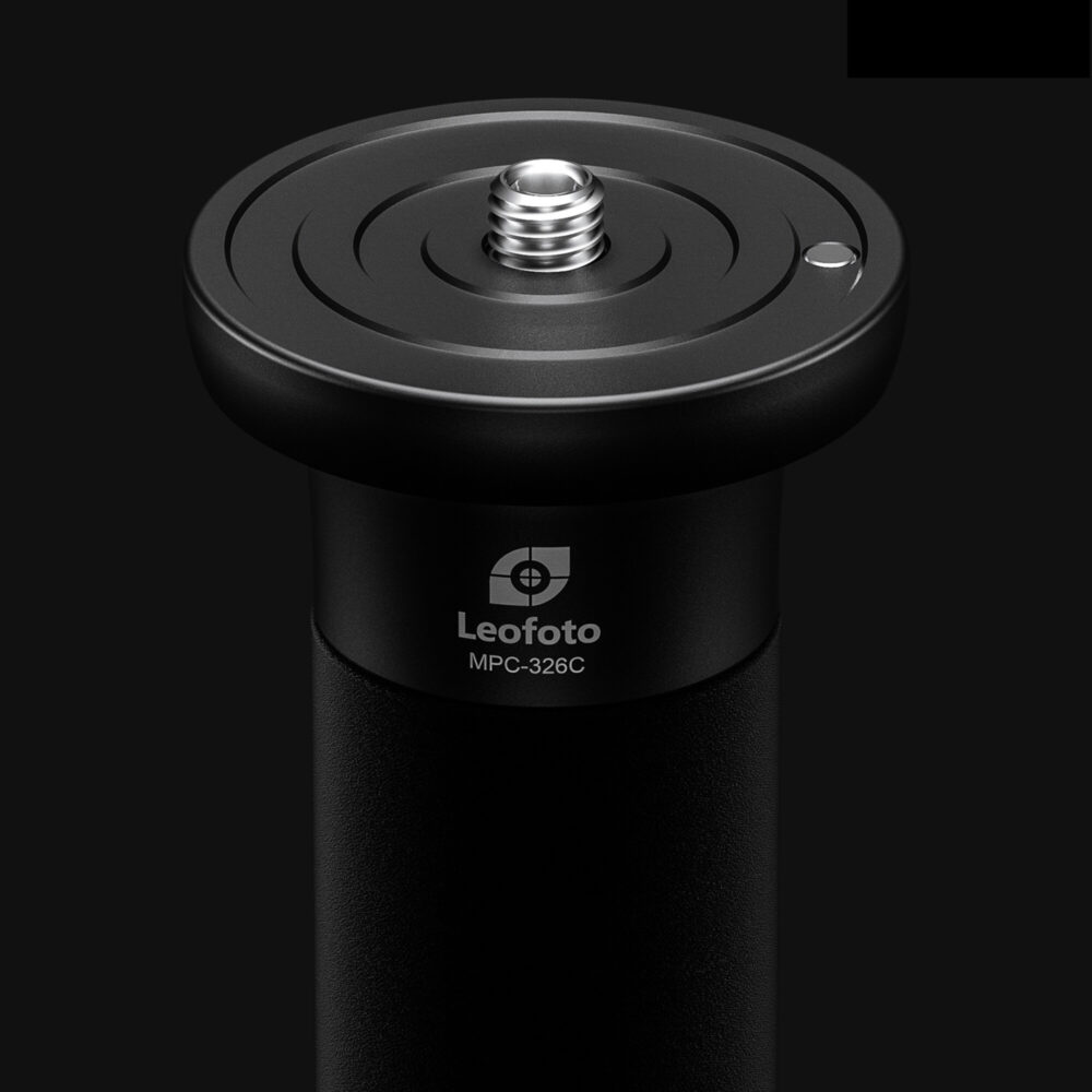 Leofoto MPC-326C Monopod bovenaanzicht van montageplatform met schroefdraad