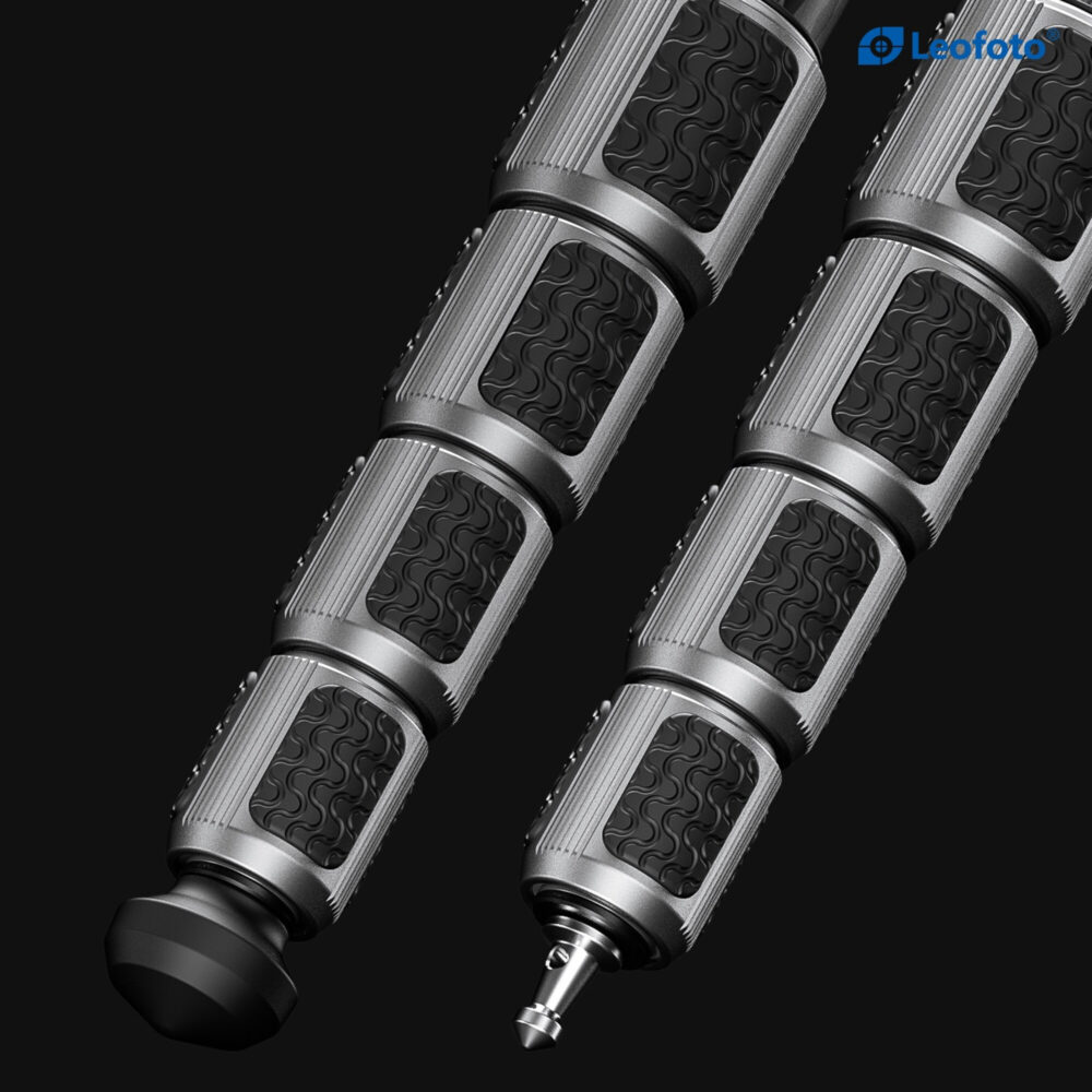 Leofoto MPC-366C Monopod detail van de antislip gripzones op de beensecties