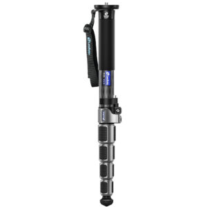 Leofoto MPC-366C Monopod volledig aanzicht met carbon secties en polsriem