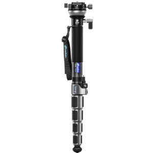Leofoto MPC-366CL Monopod volledig aanzicht met carbon secties en panoramakop