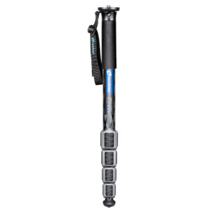 Leofoto MPQ-325C Monopod productfoto van carbon monopod met polsriem en rubbervoet