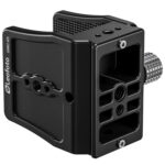 Leofoto GMC-03 Statiefadapter zijaanzicht met meerdere montagegaten en Arca-Swiss basisplaat