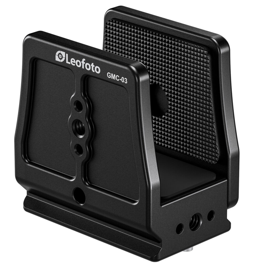 Leofoto GMC-03 Statiefadapter vooraanzicht met Leofoto logo en centrale montagegaten