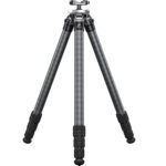 Leofoto ST-364CL Tripod volledig uitgeklapt vooraanzicht met carbon poten