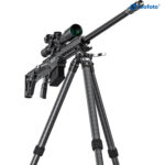 Leofoto ST-364CL Tripod geweer gemonteerd op statief in staande schiethouding
