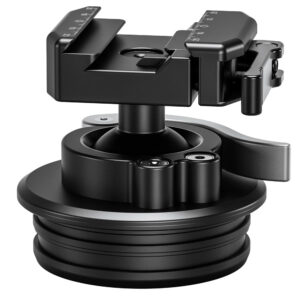 Leofoto STB-75X Montageplatform close-up zijaanzicht met ultralage bouw en geïntegreerde 75 mm systeemadapter