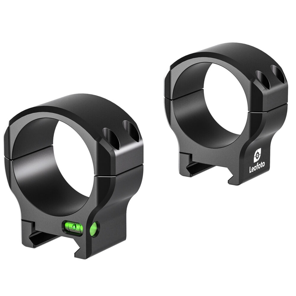 Leofoto SR-3424 Montageringen set van twee 34mm ringen met geïntegreerde waterpas