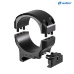 Leofoto SR-3424 Montageringen open ringhelften met waterpas en Picatinny-klem in detail