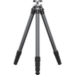 Leofoto ST-324CL Carbon Statief volledig uitgeklapt vooraanzicht met carbon poten