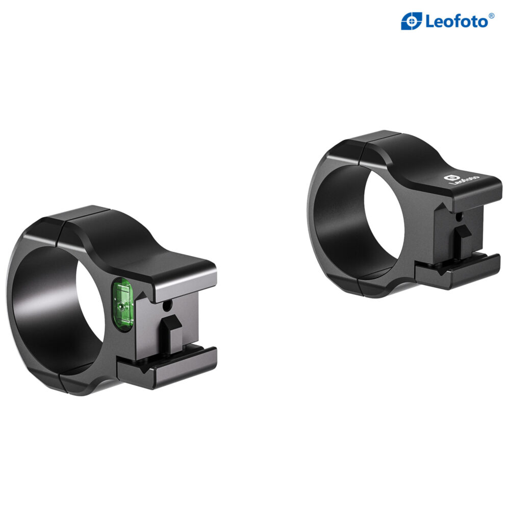 Leofoto SR-3428 Montageringen bovenaanzicht van ring met waterpas en ringklem