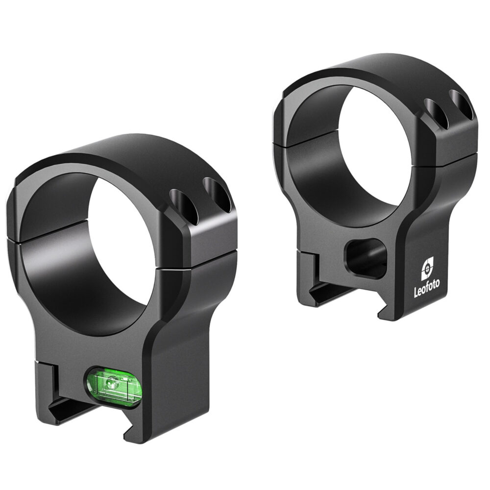 Leofoto SR-3432 Montageringen set van twee 34mm ringen met geïntegreerde waterpas