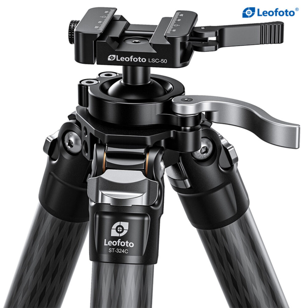 Leofoto ST-324C Tripod close-up van statiefkop met vergrendelhefboom en nivelleerbasis