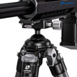 Leofoto SK-324C Tripod close-up van nivelleerkogel met geweeropname onder een Picatinny-rail