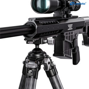 Leofoto SK-324CL Tripod langwapen gemonteerd op statief met nivelleerkogel als steun