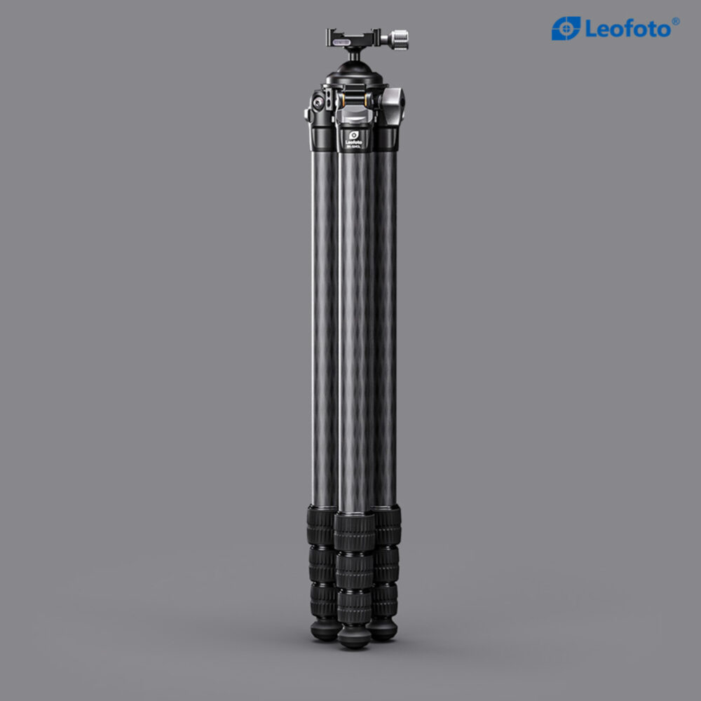 Leofoto SK-324CL Tripod detail van carbon pootsegmenten met twist-lock vergrendeling